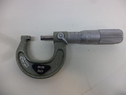 USED YUASA OUTSIDE MICROMETER CALIPER 0-25MM 0.01 0-1" R22T5