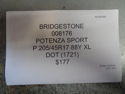 2 BRIDGESTONE POTENZA SPORT P 205 45 17 88Y XL SUMMER TIRES 008176  BQ3