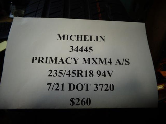 2 NEW MICHELIN PRIMACY MXM4 DT P 235 45 18 94V SL ALL SEASON TIRES 34445