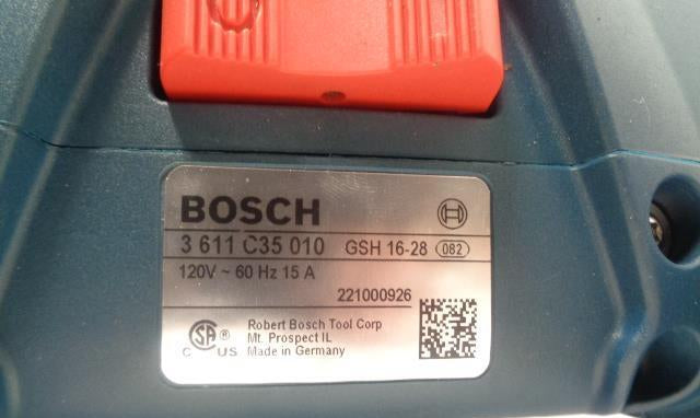 BOSCH GSH 16 PROFESSIONAL DEMOLITION HAMMER 41J SINGLE IMPACT 11335K NEW BSR1.3
