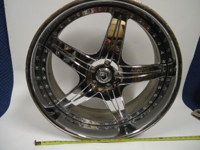 USED ASANTI ELT144 24x10 CHROME 3PC ALLOY WHEEL 5X120 23970 WR