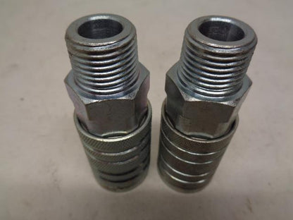 2 PACK C9 1/2" I/M/T DESIGN x 1/2" MNPT STEEL COUPLER AMFLO C9 R15T1