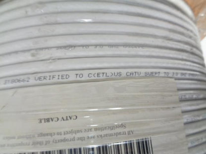 RG6 QUAD SHIELD 3.0 GHZ CMR 18 AWG 3180662 CABLE 1000FT NEW R12