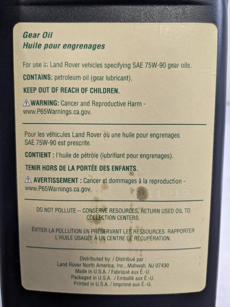 LAND ROVER LRN7591 REAR DIFF AXLE GEAR OIL GL-5 (2-PACK, 1 QUART EACH) NEW R13