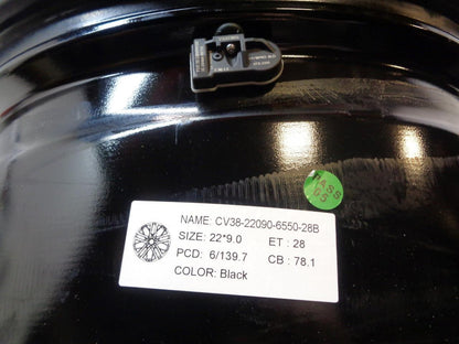 4PLAY OE CV38 22x9 6x139.7 BLACK ALLOY WHEEL CV38-22090-6550-28B SR