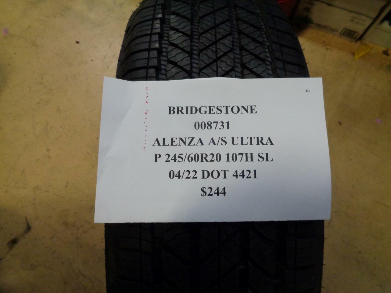 1 NEW BRIDGESTONE ALENZA A/S ULTRA P 245 60 20 107H SL ALL SEASON TIRE 008731