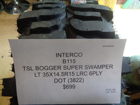 1 INTERCO TSL BOGGER SUPER SWAMPER LT 35 14.5 15 LRC 6PLY TIRE B115 BQ2 SU16