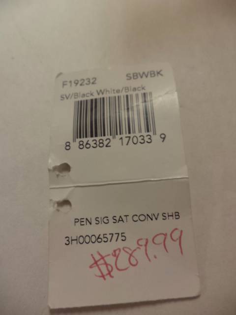 NWT COACH PENELOPE SIGNATURE SATEEN CONVERT KHAKI/BLACK F19232 GENUINE SR