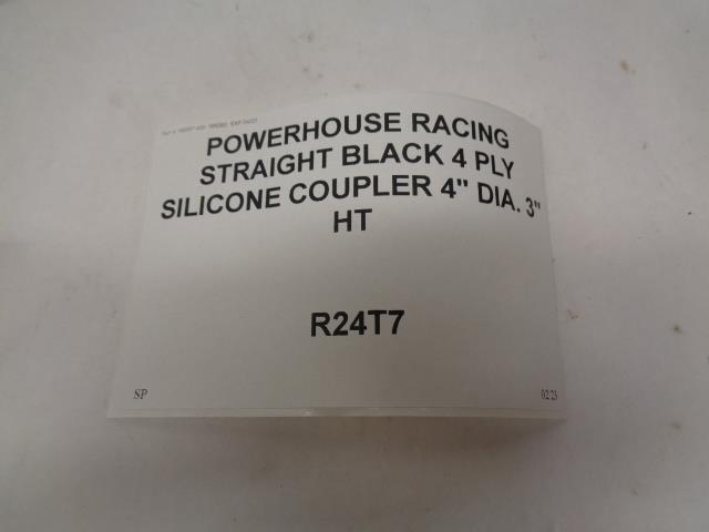 POWERHOUSE RACING STRAIGHT BLACK 4 PLY SILICONE COUPLER 4" DIA. 3" HT R24T7