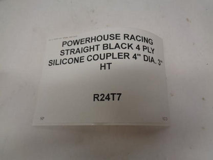 POWERHOUSE RACING STRAIGHT BLACK 4 PLY SILICONE COUPLER 4" DIA. 3" HT R24T7