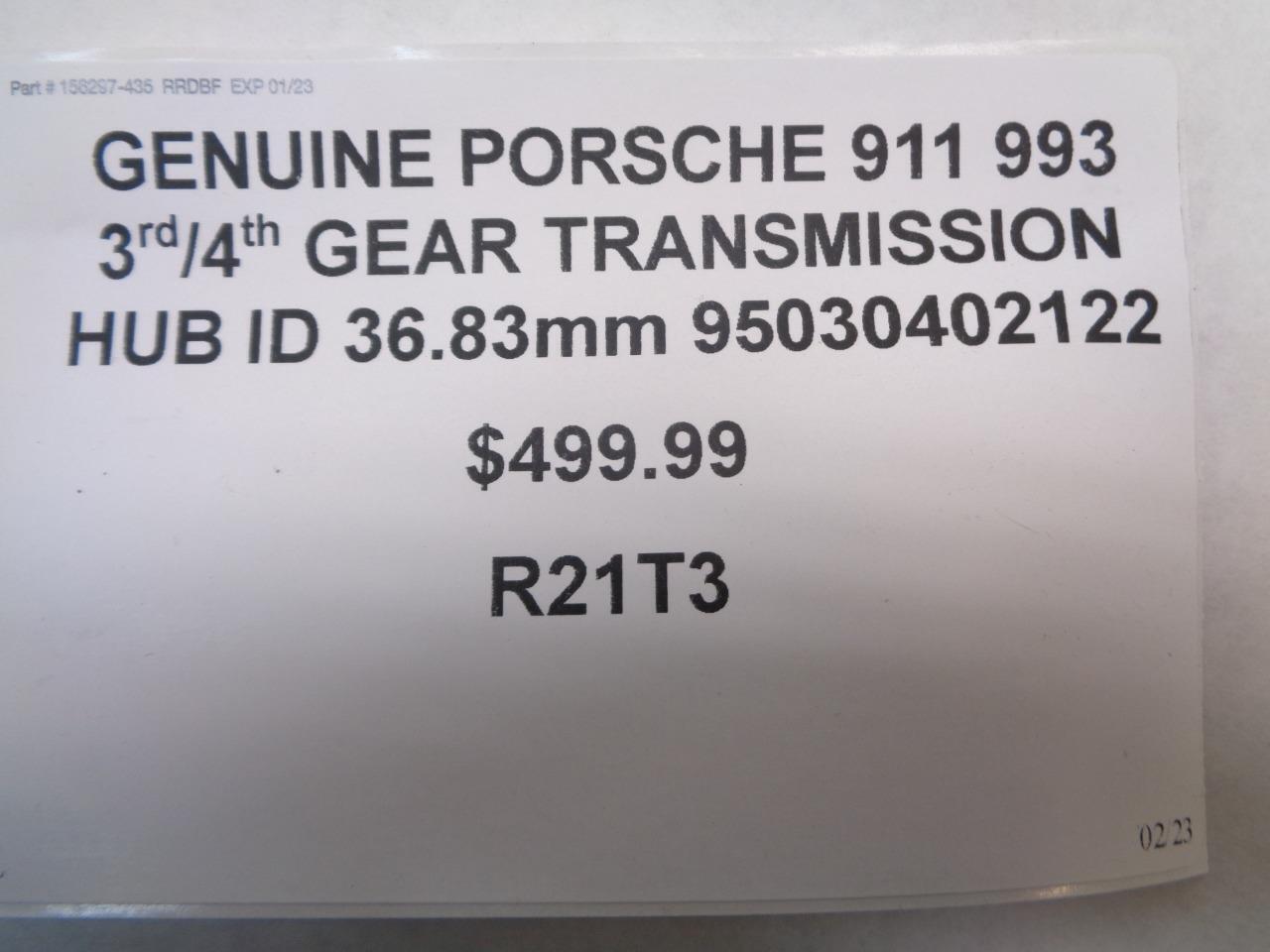 GENUINE PORSCHE 911 993 3rd/4th GEAR TRANSMISSION HUB ID 36.83mm 95030402122