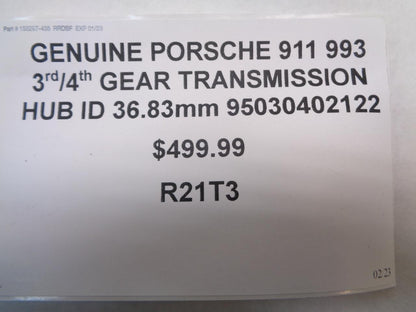 GENUINE PORSCHE 911 993 3rd/4th GEAR TRANSMISSION HUB ID 36.83mm 95030402122