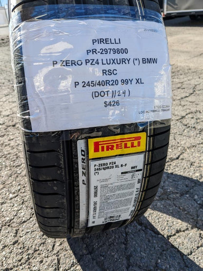 4 PIRELLI P ZERO PZ4 LUXURY  (*) BMW RSC P 245 40 20 99Y XL TIRES 2979800 CQ3