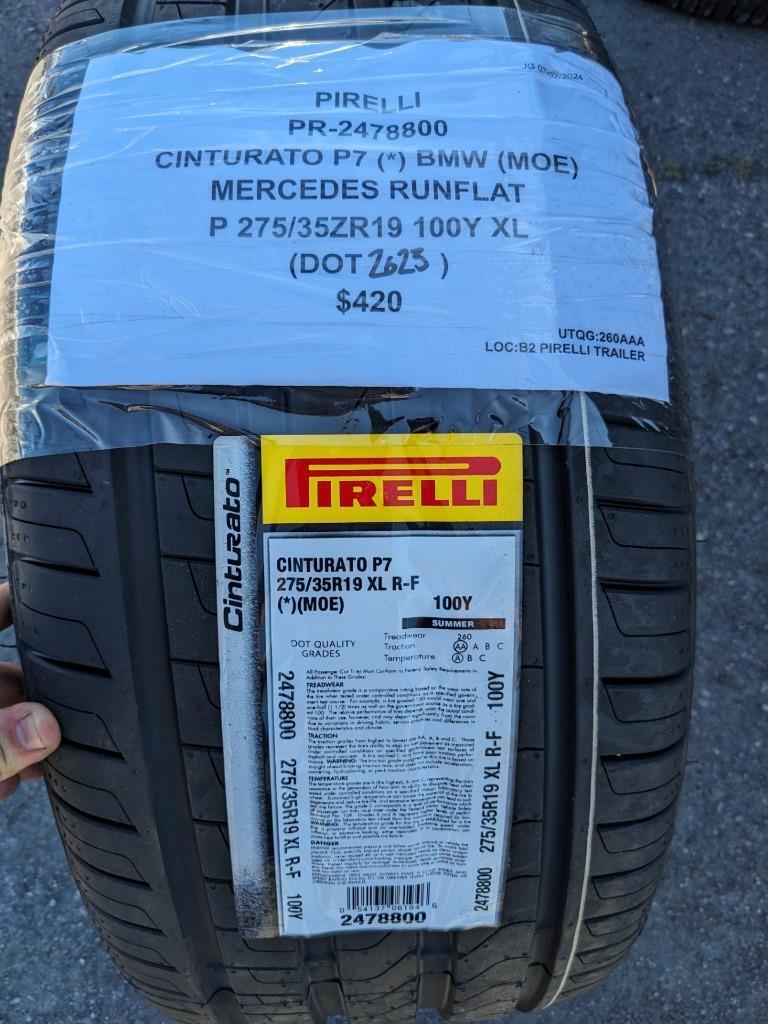 2 PIRELLI CINTURATO P7 BMW MERCEDES RCS P 275 35 19 100Y XL TIRES 2478800 CQ3