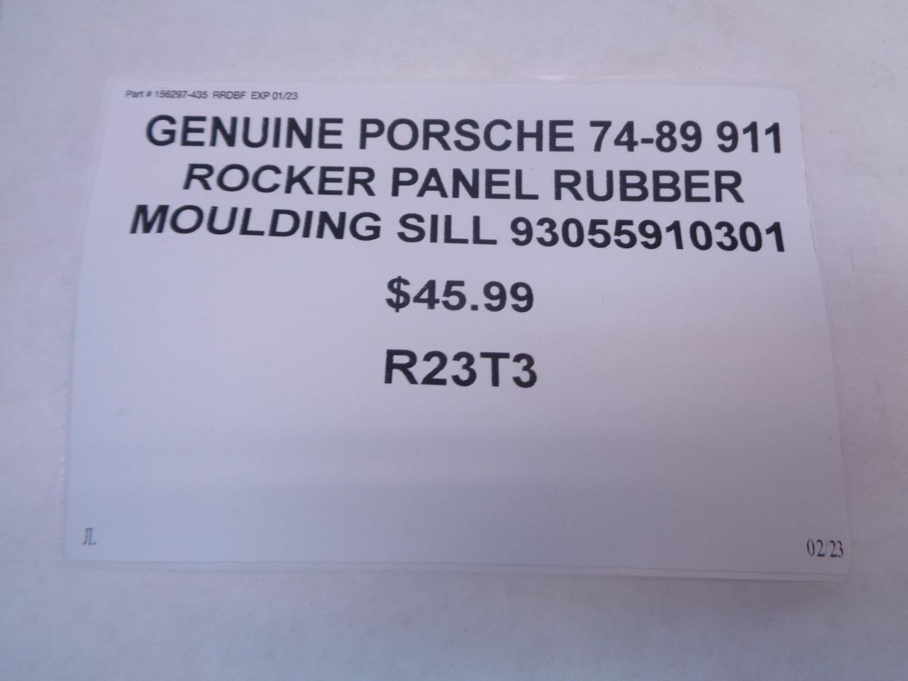 GENUINE PORSCHE 74-89 911 ROCKER PANEL RUBBER MOULDING SILL 93055910301 R23T3
