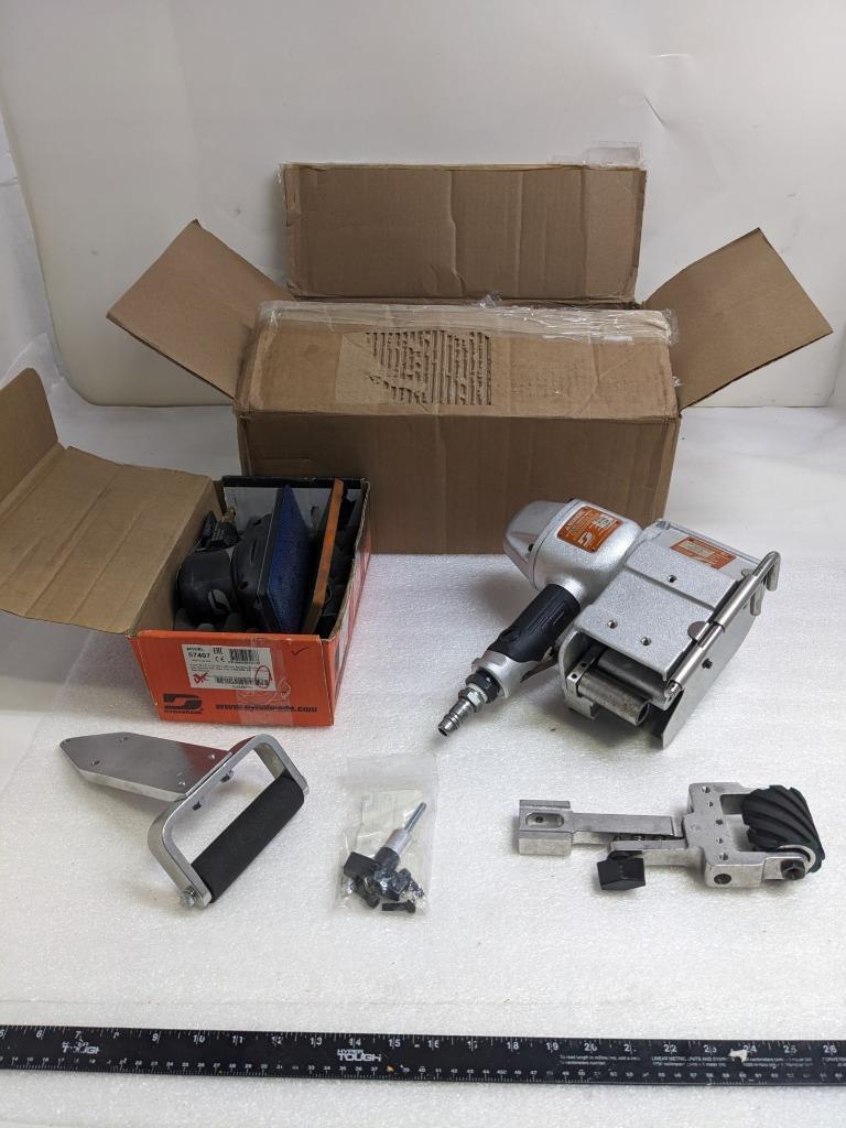 DYNABRADE 01845 AIR MOTOR 7200 RPM & DYNALINE SANDER 57407 2-3/4"X8" NEW BSR3.1