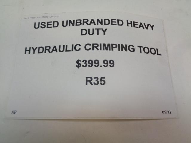 USED UNBRANDED HEAVY DUTY HYDRAULIC CRIMPING TOOL R35