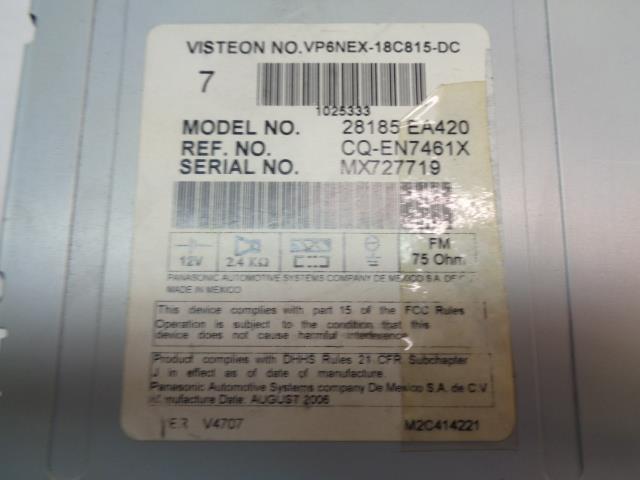 USED VISTEON BOSE 6 DISC CD MP3 PLAYER RADIO FOR NISSAN 05-07 28185 EA420 R17