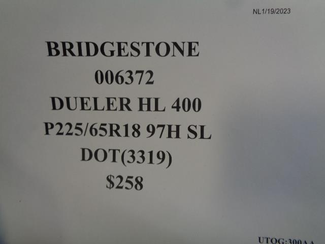 NEW OLD STOCK BRIDGESTONE DUELER HL 400 P 225 65 18 97H ALL SEASON TIRE 006372