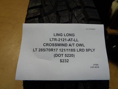 LING LONG CROSSWIND OWL LT 285 70 17 121/118S LRD 8PLY TIRE LTR-2121-AT-LL BQ4
