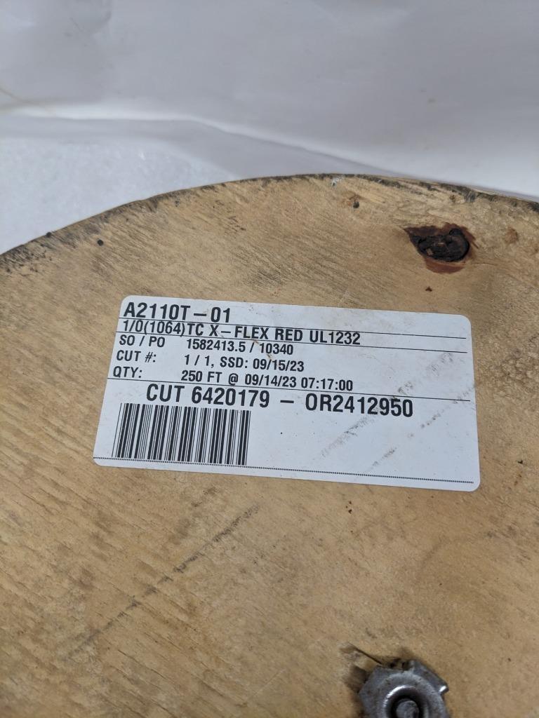 COBRA WIRE & CABLE X-FLEX A2110T-01-250 MARINE BATTERY CABLE RED 250 FT NEW H2