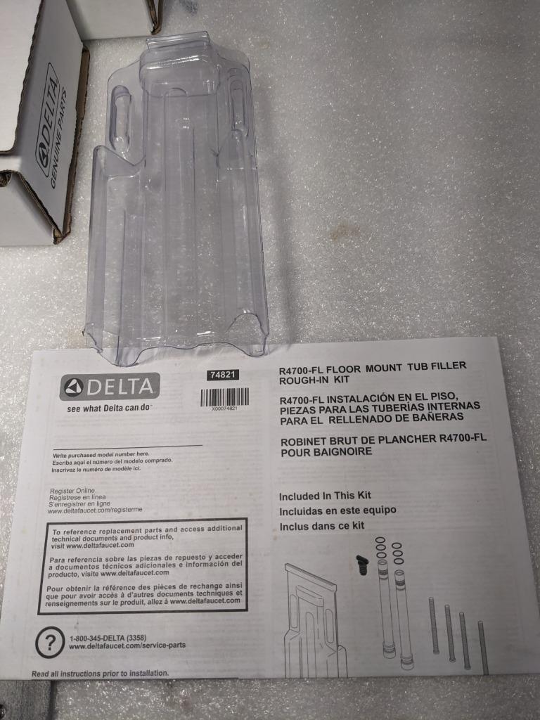 DELTA R4700-FL FLOOR MOUNTED TUB FILLED ROUGH IN VALVE NEW R27