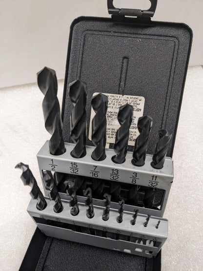 PRECISION TWIST DRILL 5995520 DRILL BIT SET 15PC 1/16"-1/2" BY 1/32" NEW R22T5