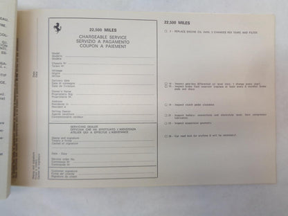 USED GENUINE Ferrari 1978 308 GTB/GTS Owners Manual Set R31 T1