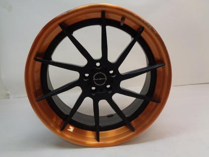 USED BRIXTON FORGED R10D TARGA 3 PC 20X9 5X112 MATTE BLACK/ORANGE WHEEL WR