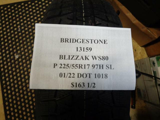 4 New Tires BRIDGESTONE Blizzak WS80 P 225 55 17 97H SL 13159