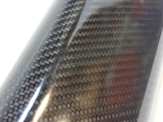 *SCRATCHED 18.5" TRIANGLE CARBON FIBER MOTORCYCLE EXHAUST SLIP ON COVER R16