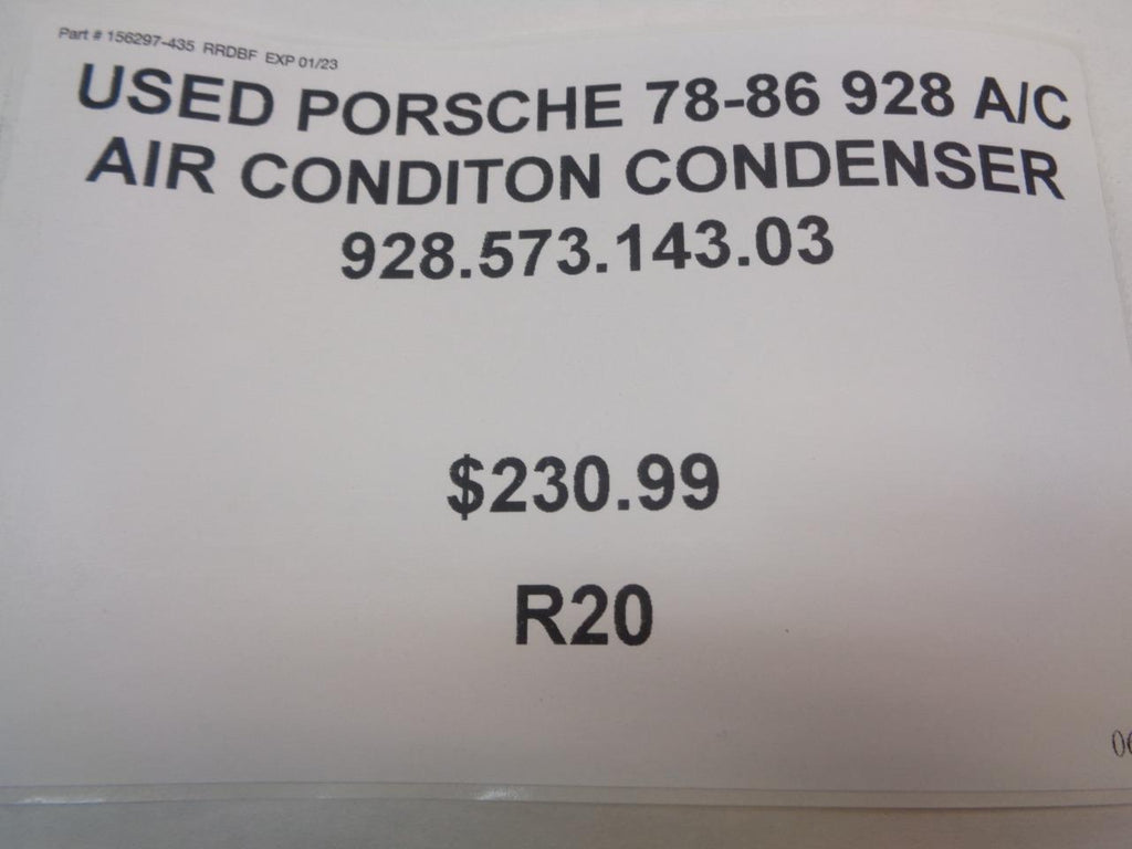 USED PORSCHE 1978-86 928 A/C AIR CONDITION CONDENSER 928.573.143.03  R24