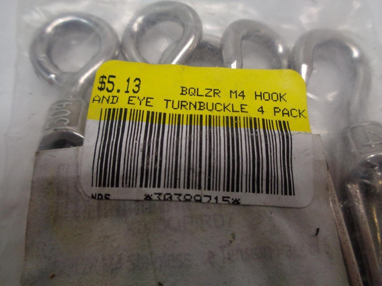 BQLZR M4 Stainless Steel Hook & Eye Wire Rope Tension 5 Pack R22