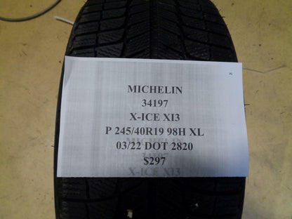 2 NEW TIRES MICHELIN X ICE X13 P 245 40 19 98H XL 34197