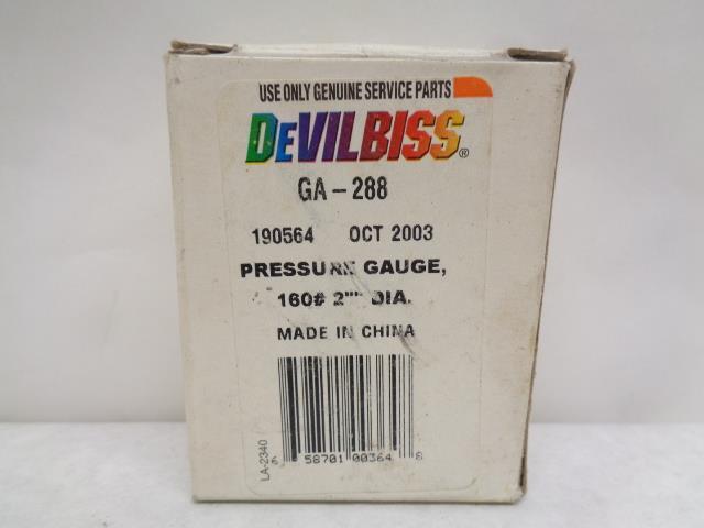 NEW DEVILBISS AIR PRESSURE REGULATOR GAUGE 0-160psi GA-288 R17