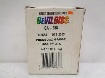 NEW DEVILBISS AIR PRESSURE REGULATOR GAUGE 0-160psi GA-288 R17