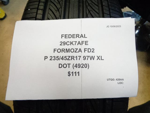 FEDERAL FORMOZA FD2 P 235 45 17 97W XLTIRE 29CK7AFE BQ4