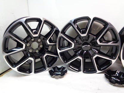 NEW '21-'23 CHEVY TAHOE WHEEL SET MACHINED BLACK 22x9 ET25.4 6x139.7 84434521 SR
