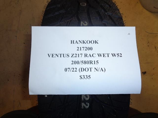 1 NEW TIRE HANKOOK VENTUS Z217 RAC WET W52 200 580 15 217200