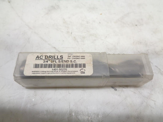 NEW AC DRILLS 1401-50270 CARBIDE TAPERED END MILL 3/4"x1-1/2" 2 FLUTE R22T6BM