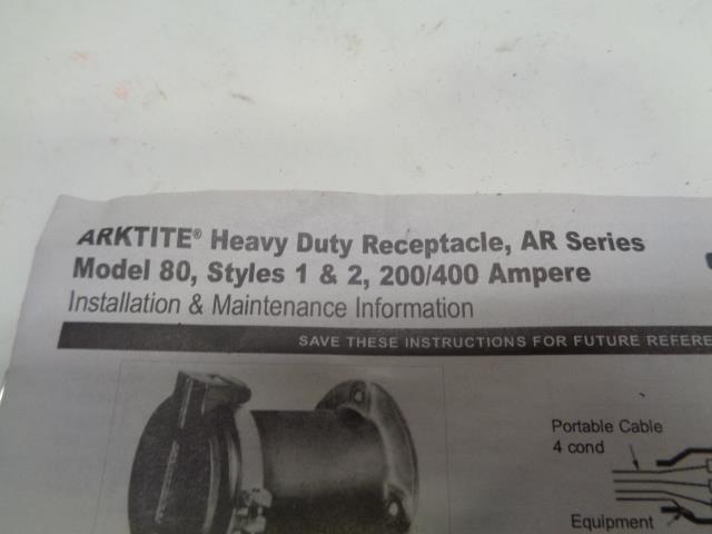 Eaton Arktite Circuit Breaking Receptacle 200A 600VAC/250VDC AR2402 NEW R4