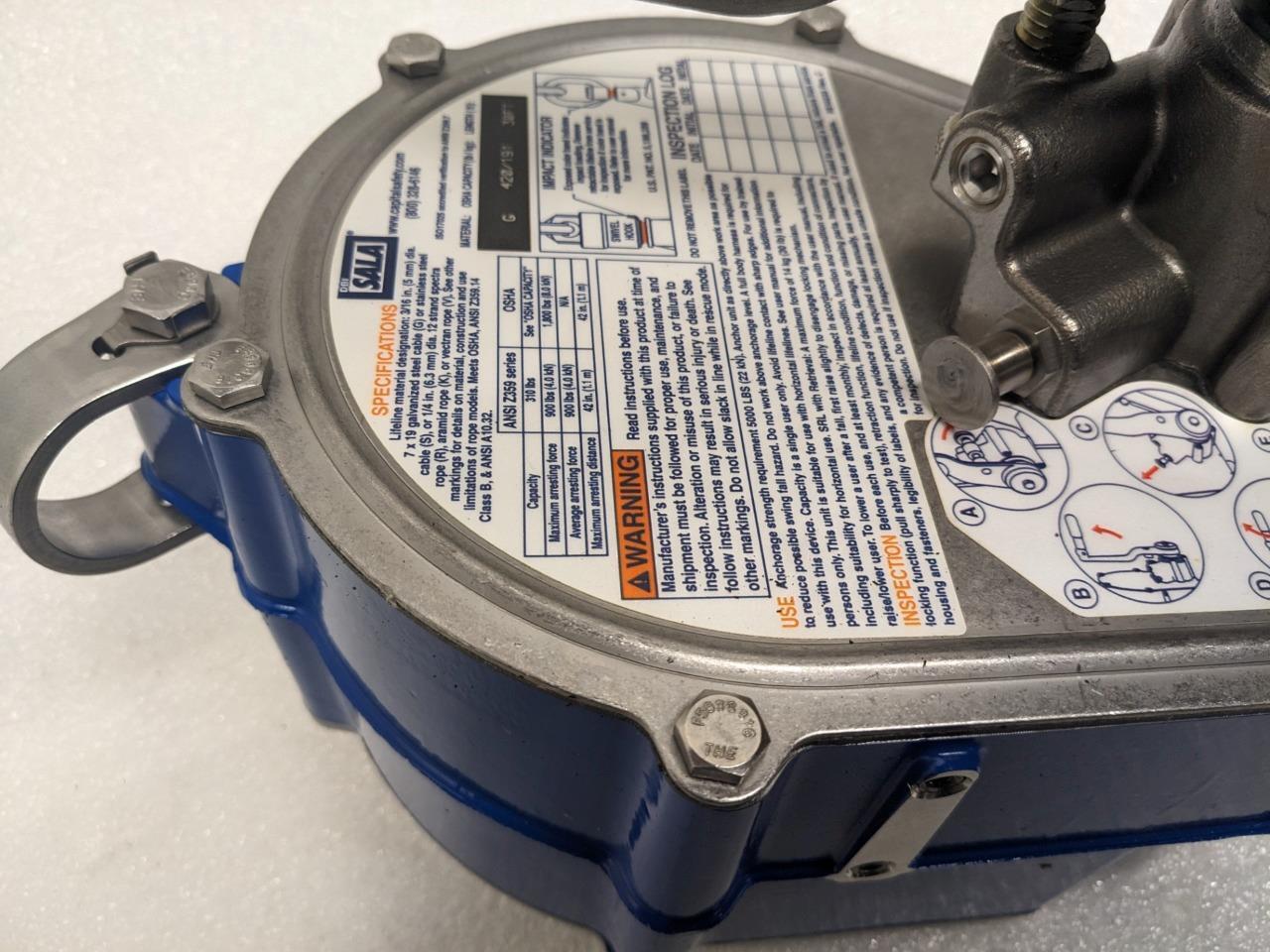 SALA Sealed-Blok 3400850 Self-Retracting Lifeline 30' 9m of 3/16" 5mm NEW H1