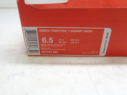 PAIR NEW WOMEN'S NIKE PRESTIGE 3 SKINNY HIGH SIZE 6.5 PINK/GREY 551649 661 SR