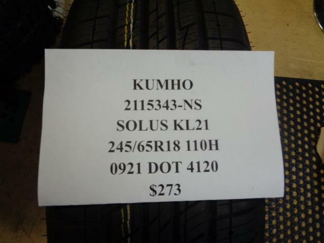 1 NEW KUMHO SOLUS KL21 245 65 18 110 TIRES 2125053-NS