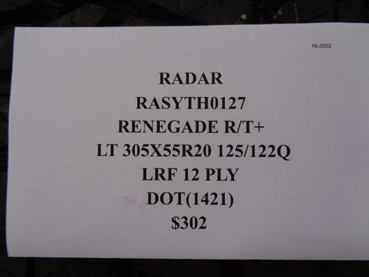 RADAR RENEGADE R/T+ LT 305 55 20 125/122Q LRF12PLY RASYTH0127 SU16