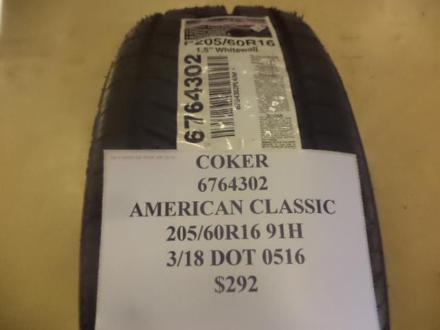COKER AMERICAN CLASSIC 205 60 16 91H BRAND NEW TIRE 6764302 Q8