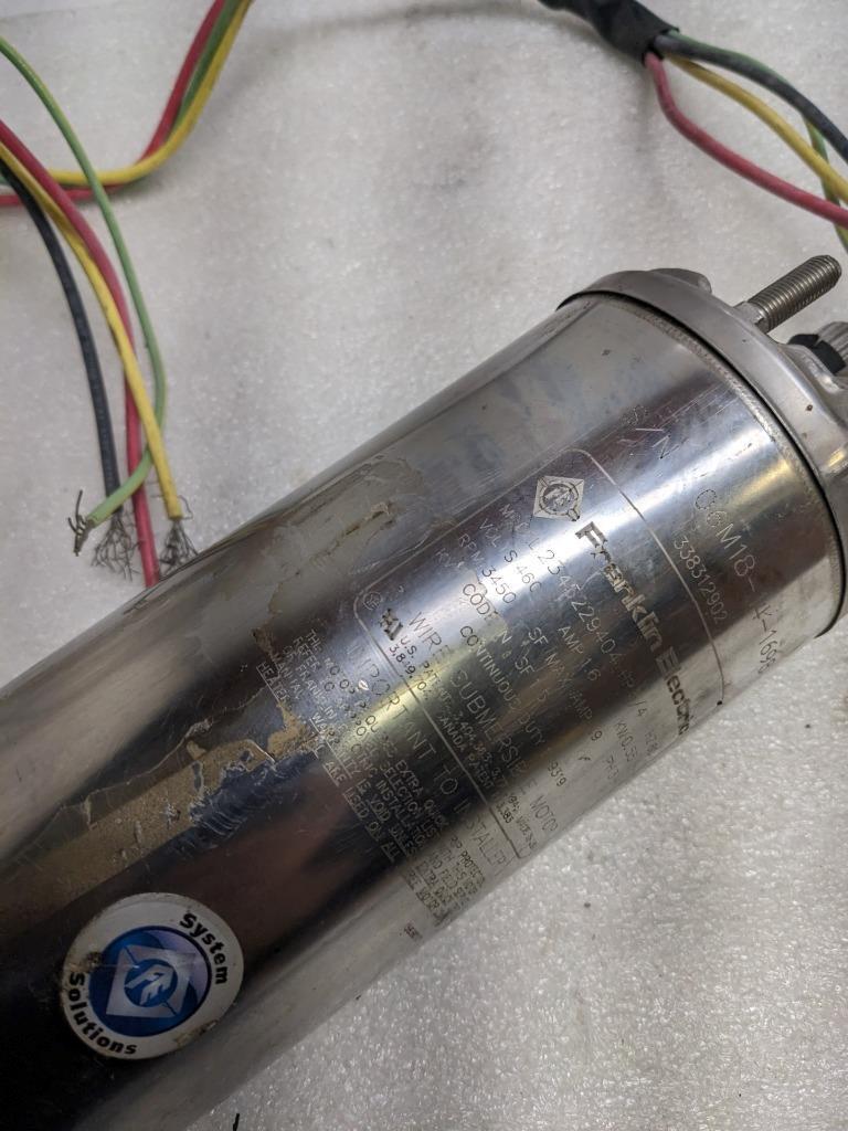 FRANKLIN ELECTRIC 2345229404 SUBMERSIBLE WELL MOTOR 3-WIRE 460V 3/4HP 3PH NEW H2