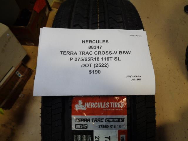 HERCULES TERRA TRAC CROSS-V P 275 65 18 116T SL ALL SEASON TIRE 88347 BQ2