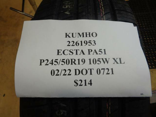 1 New Tire KUMHO Ecsta PA51 245 50 19 105W XL 2261953