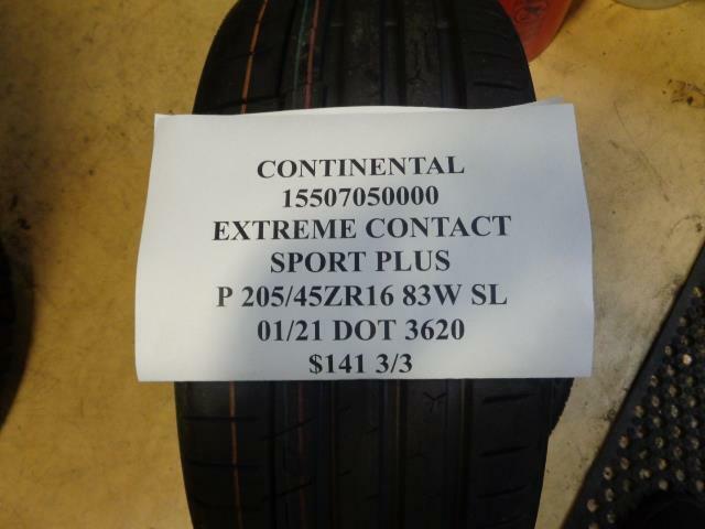 1 NEW CONTINENTAL EXTREME CONTACT SPORT PLUS P205 45 16 83W SL TIRE 15507050000